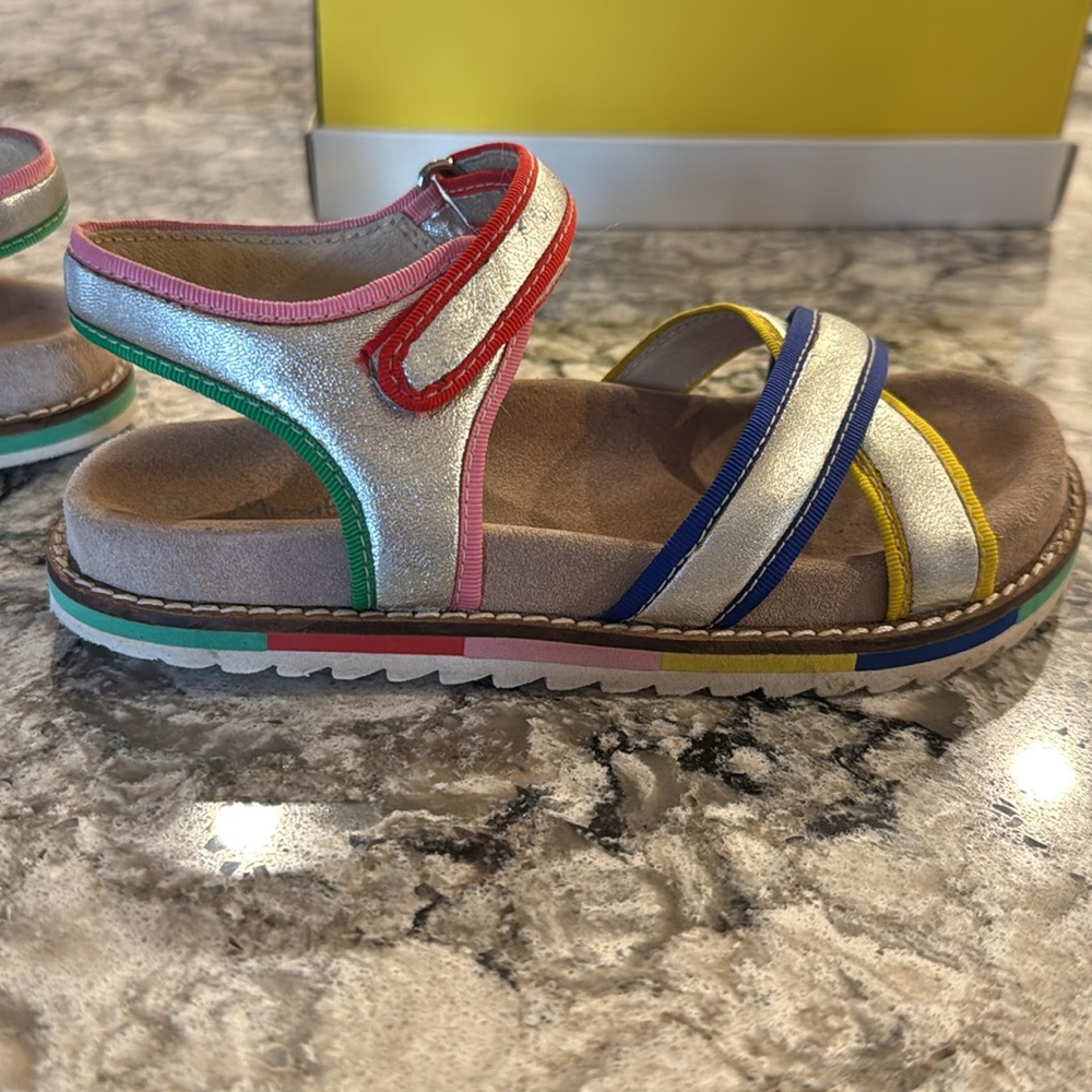 Mini Boden Metallic Rainbow Sandals - Picture 8 of 8